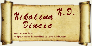 Nikolina Dinčić vizit kartica